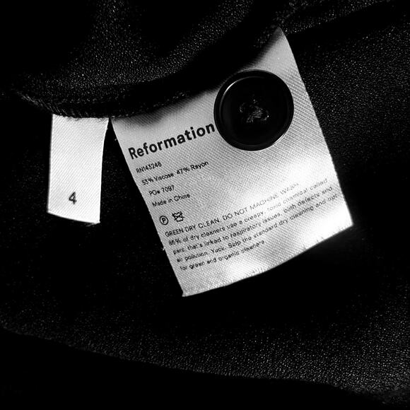 Reformation Della Black Crepe Button Down Crop Wide Leg Jumpsuit Size 4 - Picture 8 of 9